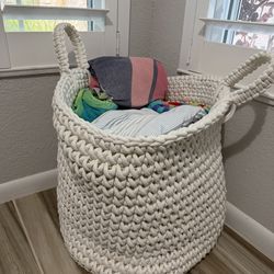 Large White Storage Basket