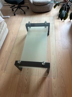 Modern Glass Coffee Table with Lower Shelf