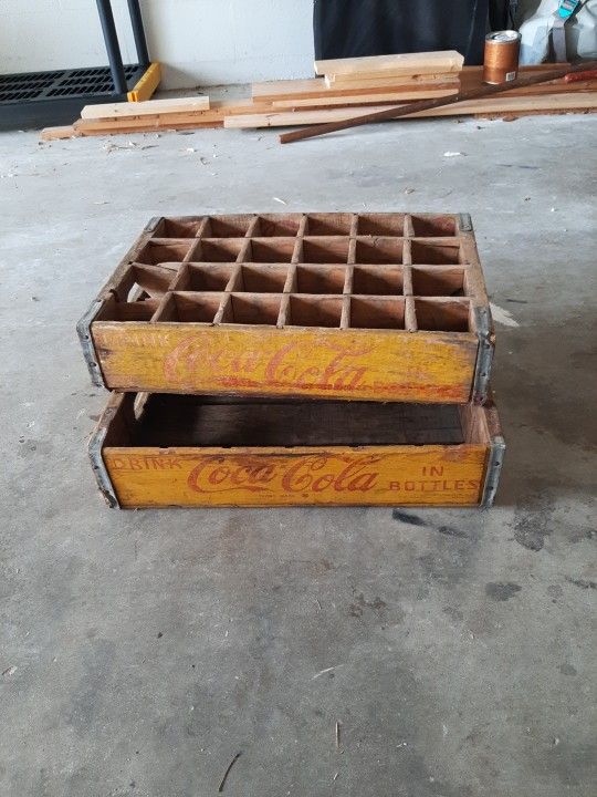 Antique Coke Bottle And Case Carrier 