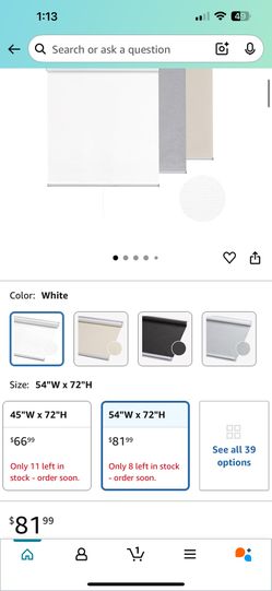 🪟 Chrisdowa 100% Blackout Roller Shade 📏 Size: 54”W x 72”H