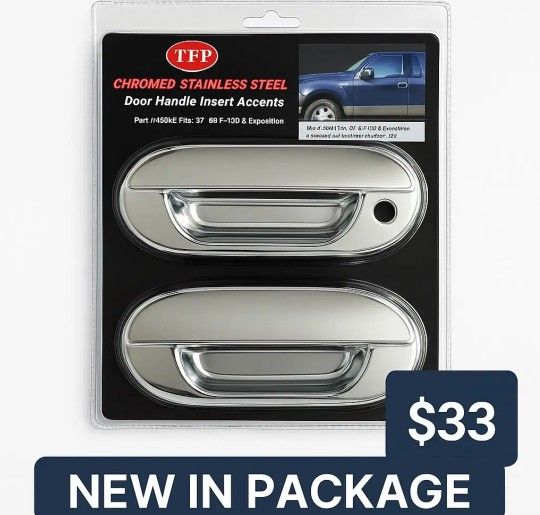 TFP Chromed Stainless Steel Door Handle Insert Accents – Ford F-150 / Expedition (Part #460KE)