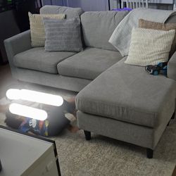 L Shaped Sofa With Reversible Ottoman 