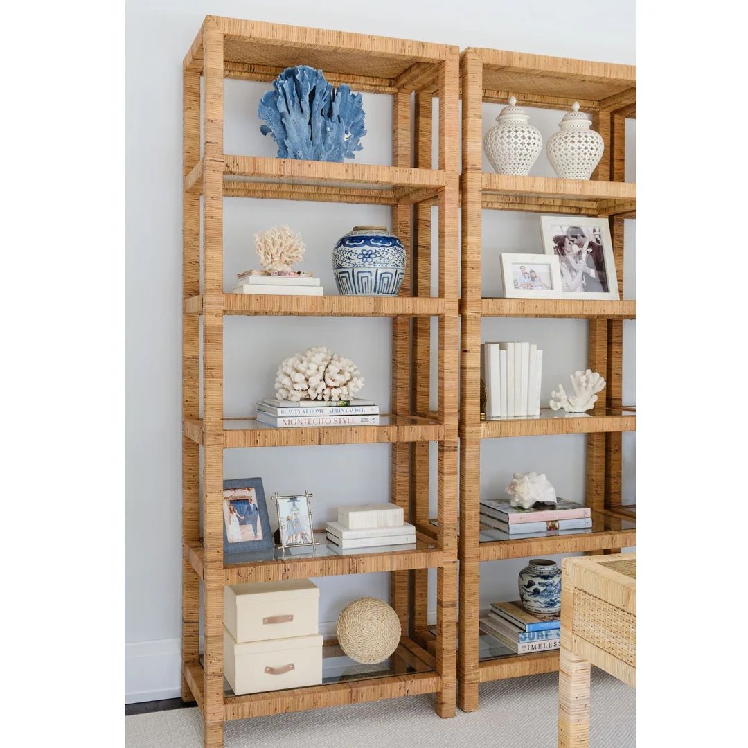 SERENA & LILY Rattan Book Shelf