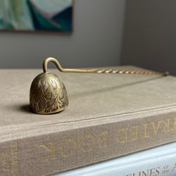 Vintage Brass Floral Etched Candle Snuffer ( firm on price )
