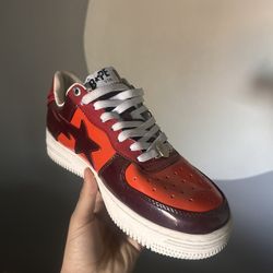 Red And Orange Bape Shoes