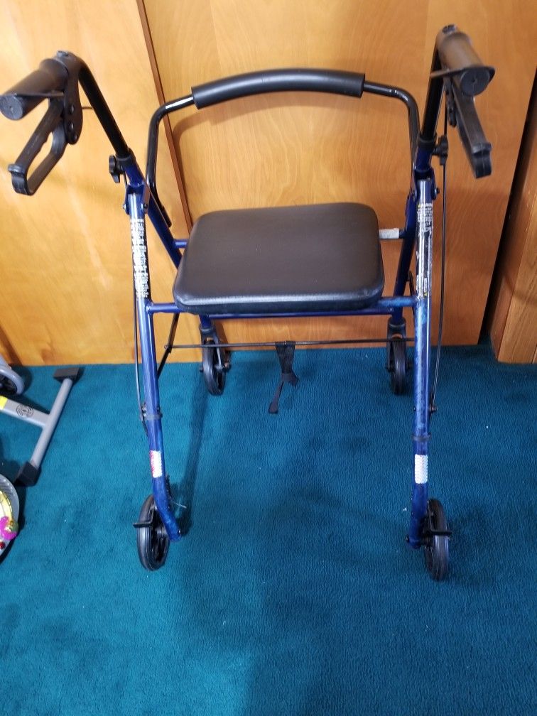 Adult 4 Wheel Walker With Seat