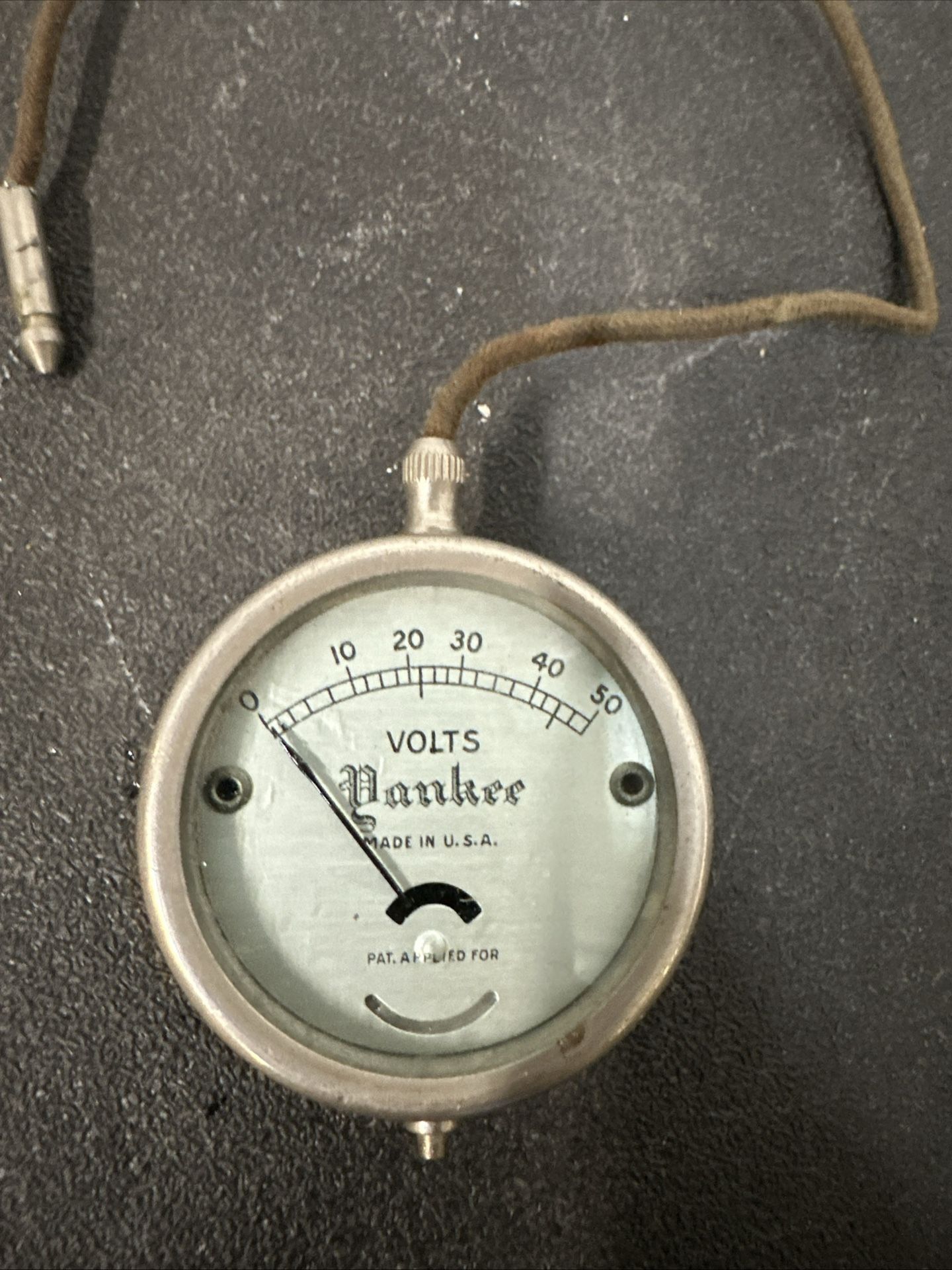 Vintage Yanker Volt Meter Pocket Watch Style Made In USA Old Antique #D5