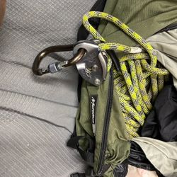 Petzyl belay device, 60m Rock Climbing Rope And Metolius Bag 