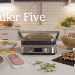Cuisinart Griddler Five Fast Simple Healthy Cooking Grill with Press Panini Food Recipes Kitchen Patio Garden
