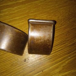 Two Plain Brass Leg Caps