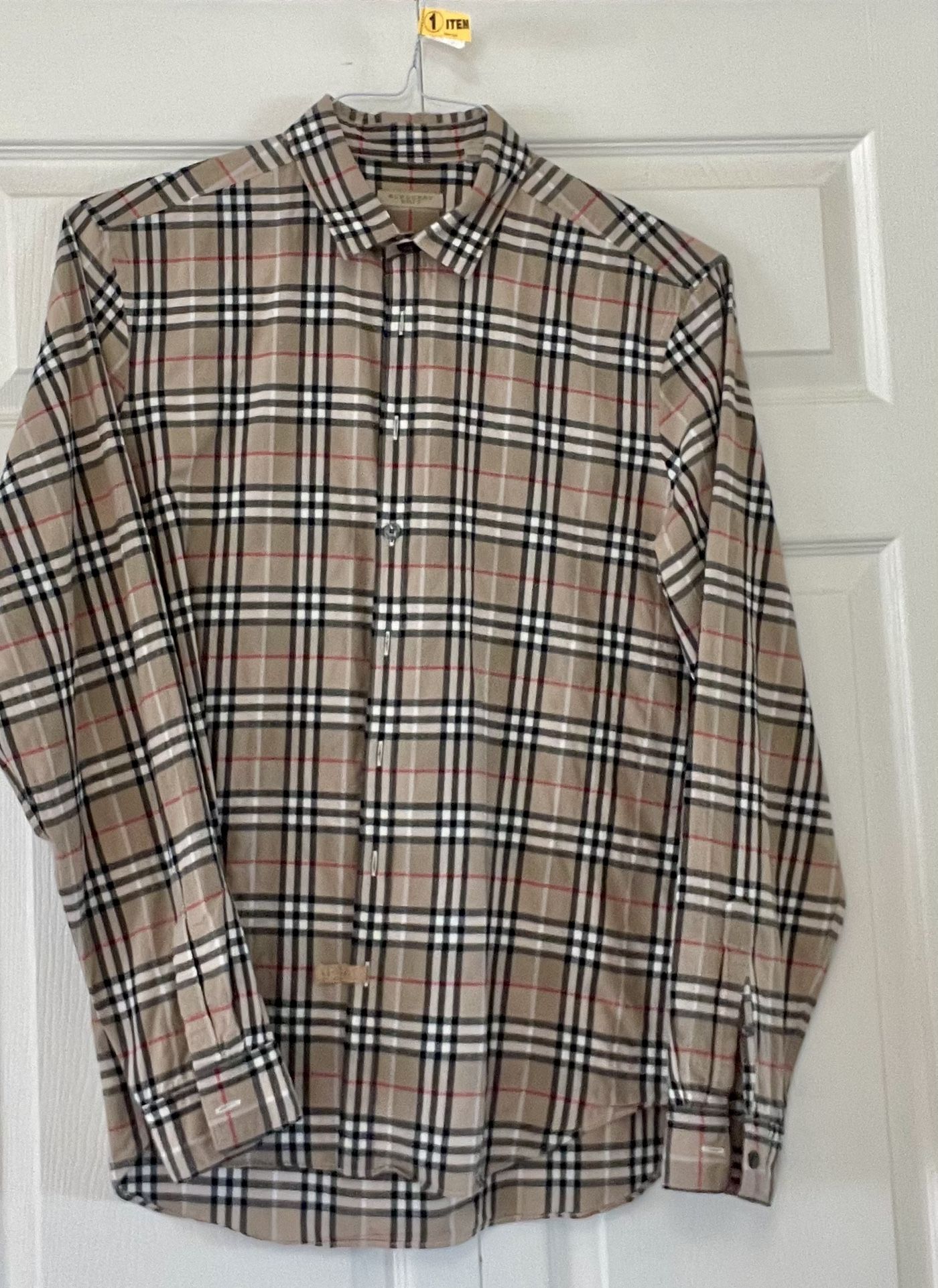 100% Authentic Men’s Burberry Button Up Shirt Large