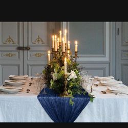 Cheesecloth Table Runner, 35''x 120'' Wrinkled Gauze Cheese Cloth Table Runner Boho,Romantic Centerpieces for Tables,Versatile Tablecloth for Wedding/