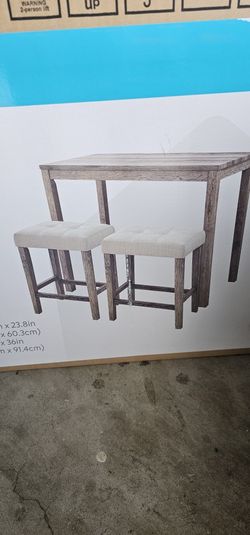 AT HOME OAK LAWN 3 PC PUB SET GREY COLOR $100EACH