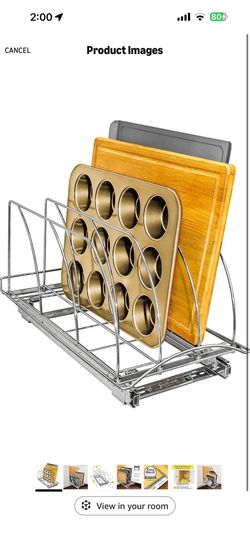 LYNK PROFESSIONAL® Pull Out Cookie Sheet Organizer for Cabinet – Baking Sheet Organizer – Sheet Pan Organizer - Lifetime Ltd. Warranty – 10” x 21” Dee