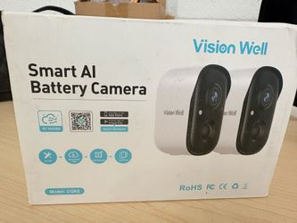 Vision Well CG6S 2-Pack Smart AI Battery Wi‑Fi Cameras 1080p Outdoor/Indoor