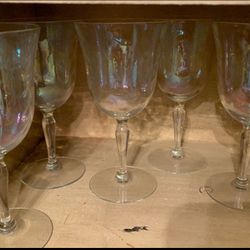 Iridescent Rainbow Sheen Luster Wine Glasses (Set Of 6)