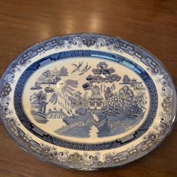 Large  Vintage Blue Willow Platter