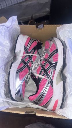 Pink silver and black ASICS