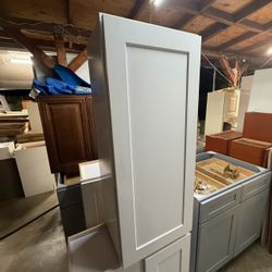 Tall Gray Shaker Kitchen Cabinet