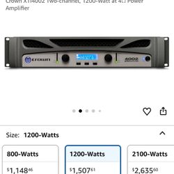 Crown Xti 4002 2 Channel 1200 Watt Amplifier 