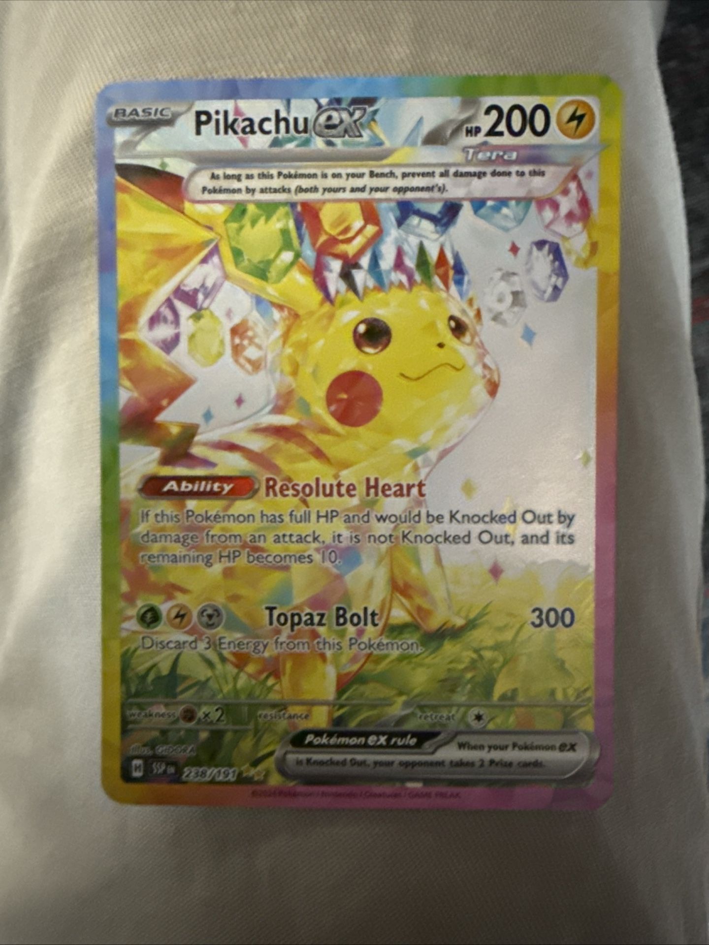 Pokémon TCG Pikachu EX 238/191 Sir Surging Sparks Near Mint English Edition
