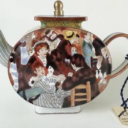 Vintage RARE Charlotte De Vita Miniature Copper Hand Painted Tea Pot 