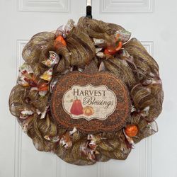 Harvest Blessing, Wreath Large Side 