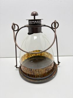 Mosaic Glass Candle Lantern
