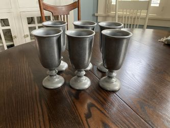 Set Of 6 Vintage Wilton Armetale Pewter Goblets 7” 
