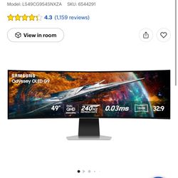 Samsung - 49" Odyssey OLED G9 (G95SC) DQHD 240Hz 0.03ms G-Sync