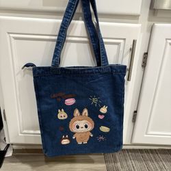 Labubu Denim Book Bag 