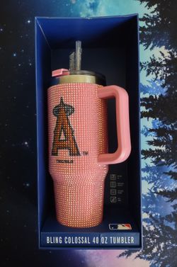 MLB Anaheim Angels Pink Studded Bling Colossal Tumbler 40oz