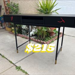Brand New. Writing Desk. Satin Black/Gold Colored Trim. Retails Over $589.
