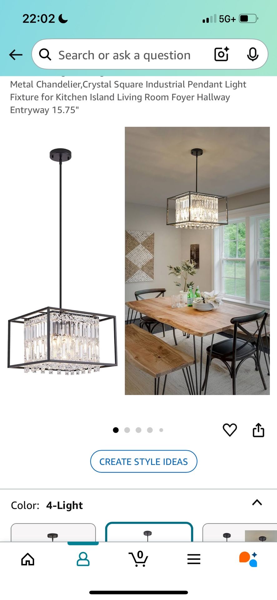 Crystal Chandelier With Black Frame 
