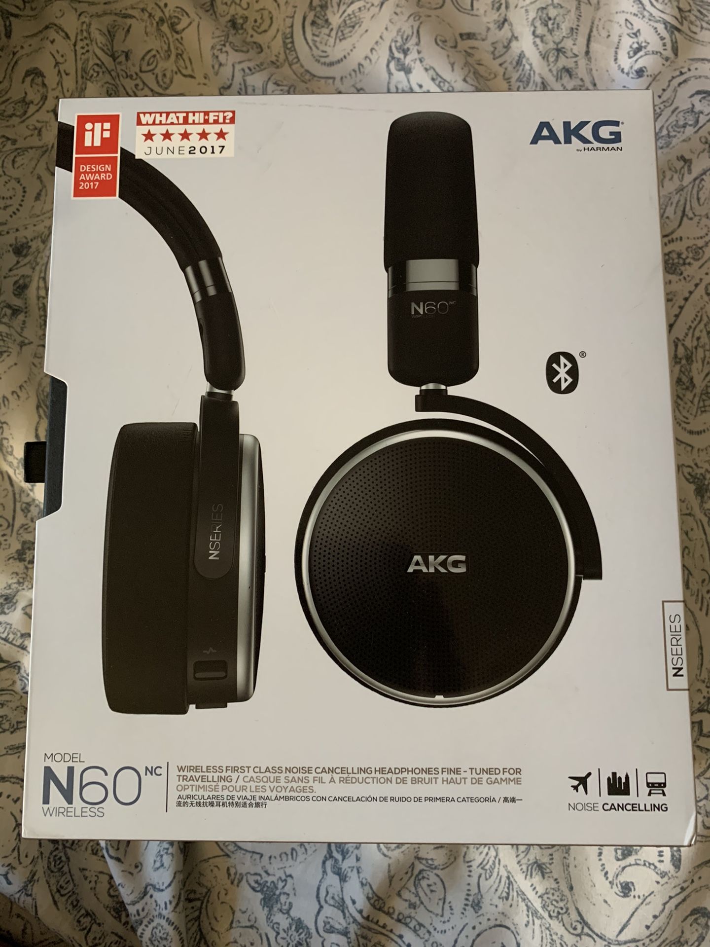 AKG Model N60 Noise Canceling Wireless Headphones