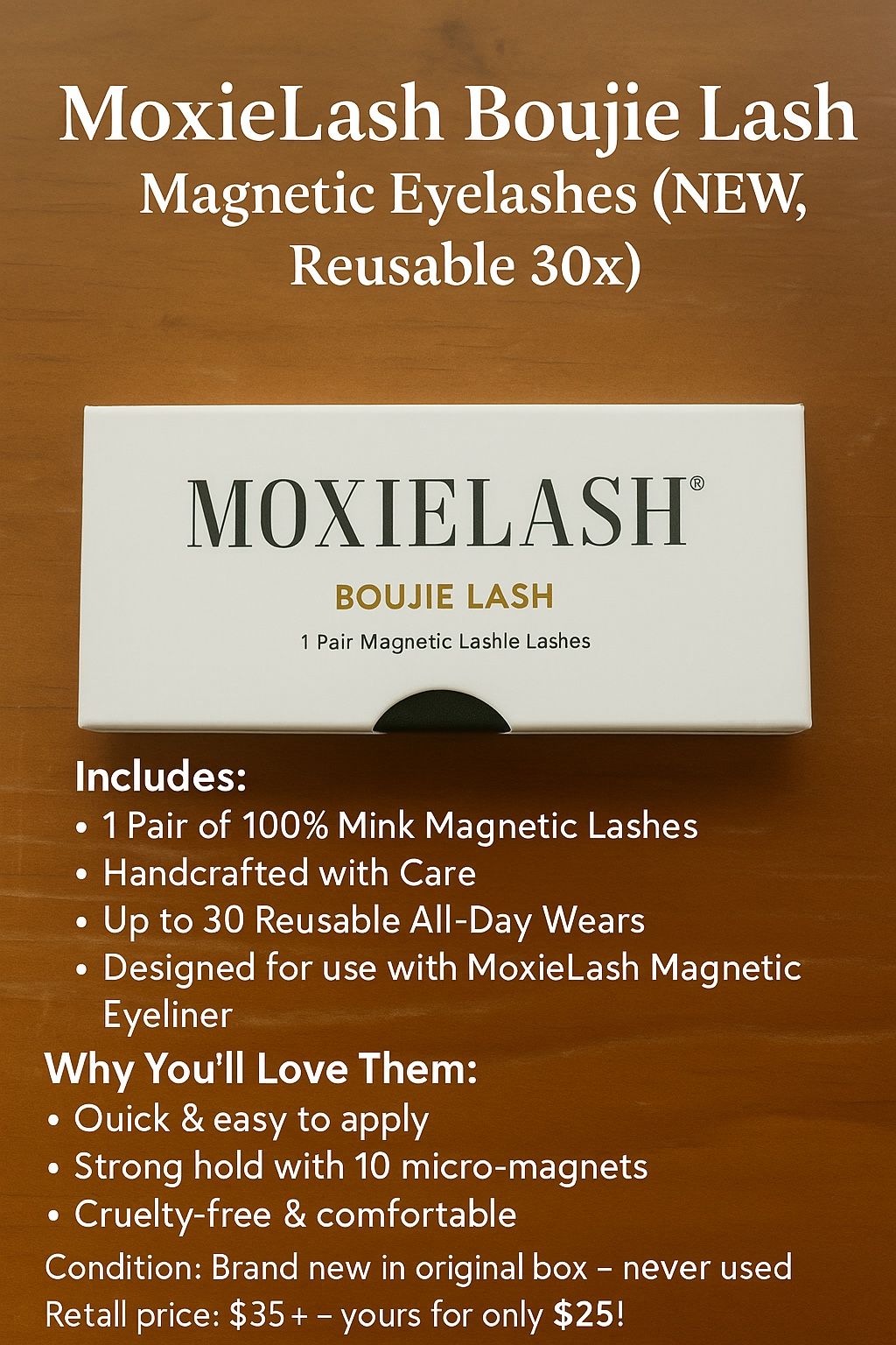MoxieLash Boujie Lash – Magnetic Eyelashes (NEW, Reusable 30x)
