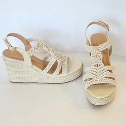 Sopends Espadrille Wedge Sandals Braided Rope Design  Sz 42 = 9.5 /10 NEW