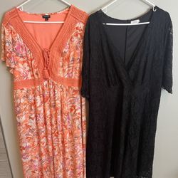 Set of 2 Women’s Size 2X Dresses, excellent condition 