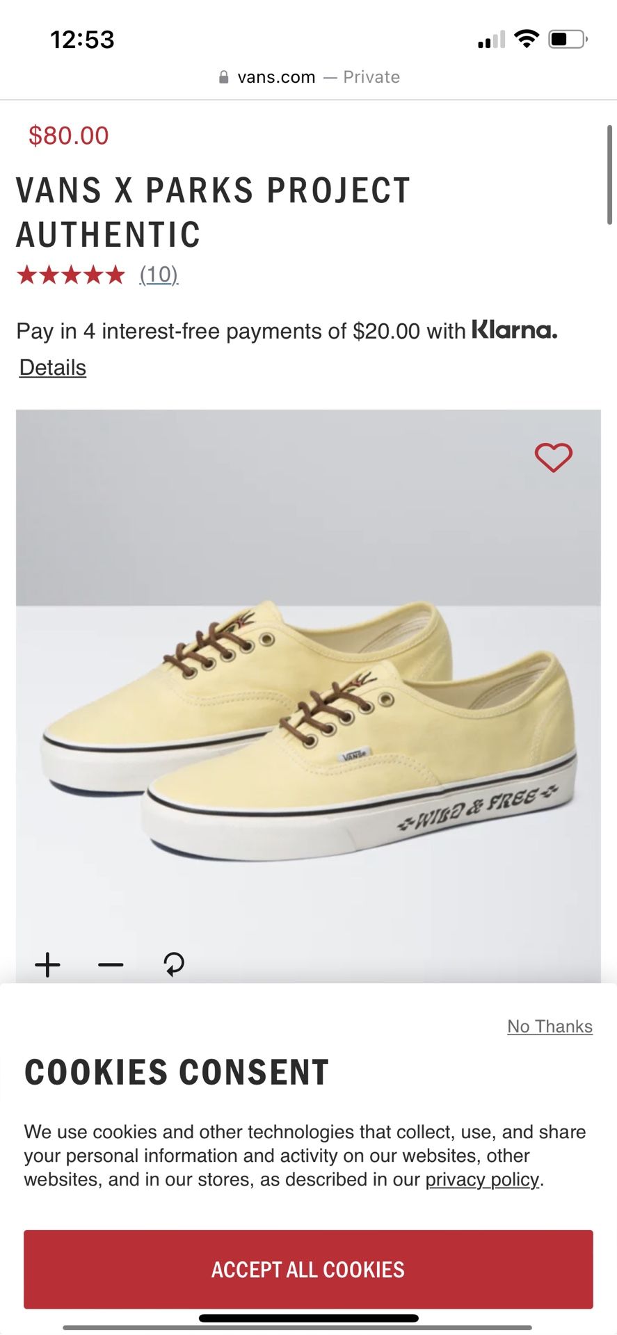 Vans x Park Project Yellow Brand New 