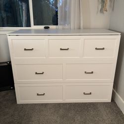 Fold Out Murphy Bed With Power Outlet And Mattress