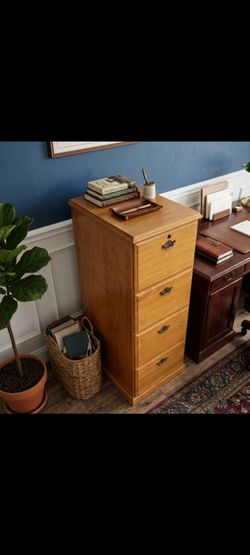 ✨ POWER SALE! OXFORD-STYLE 4-DRAWER WOOD FILE CABINET ✨