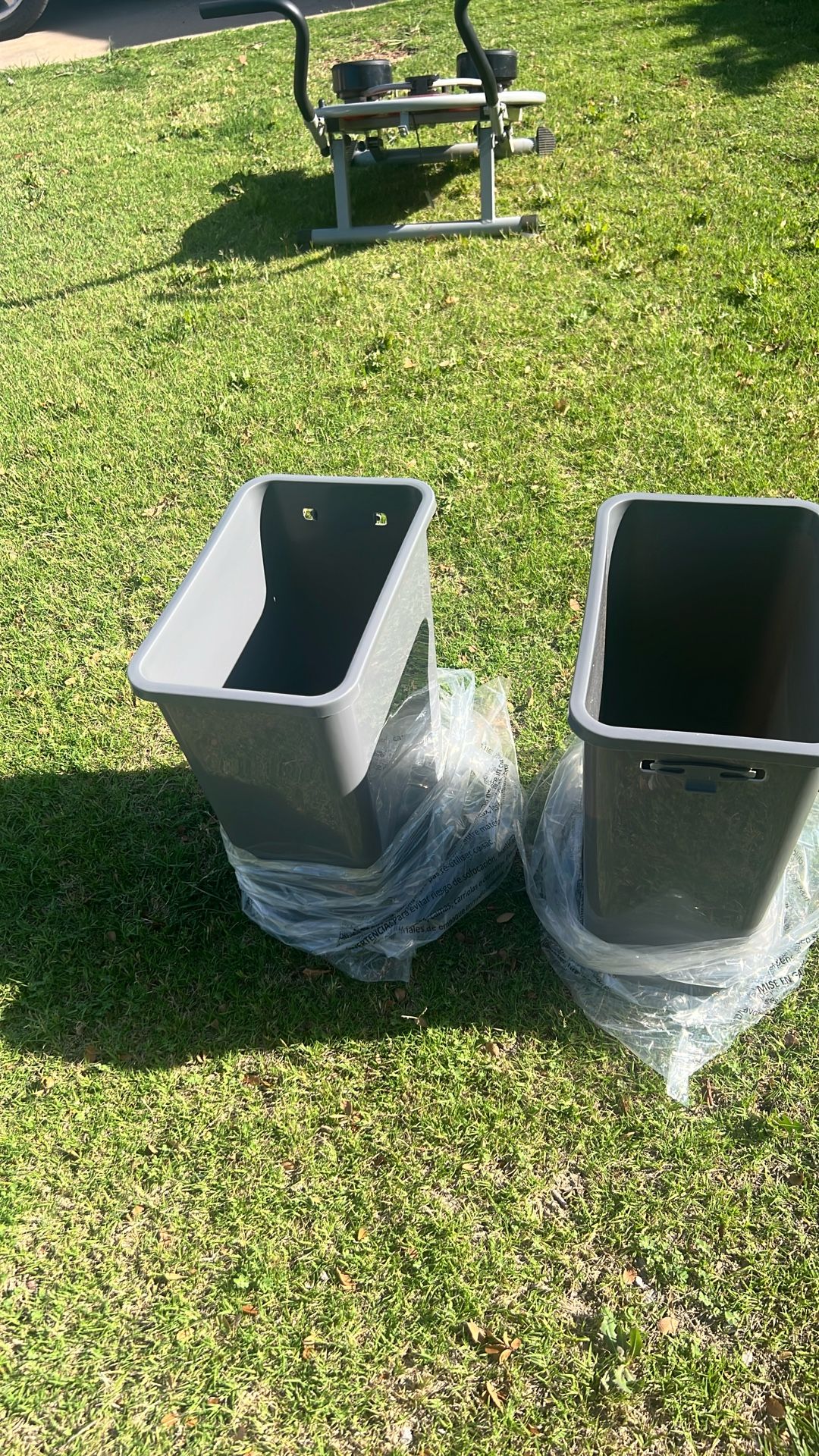 2 Grey Trash cans