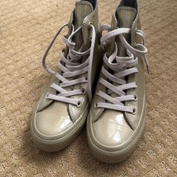 Gold Converse High Tops Women Size 36