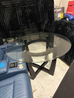 Glass Round Table With 4 Chairs