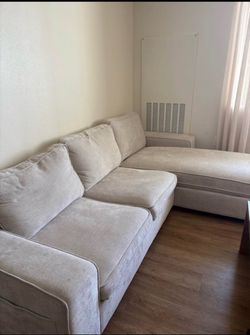 cream/beige sectional couch