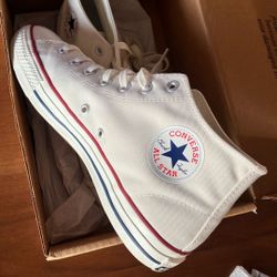 Converse Cons White Mid Top M- 9.5 W-11.5 