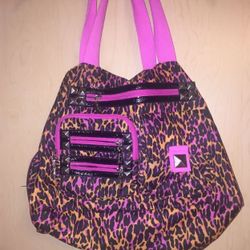Pink leopard print Betsey Johnson purse
