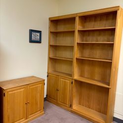 Oak Shelves And Cabinet 