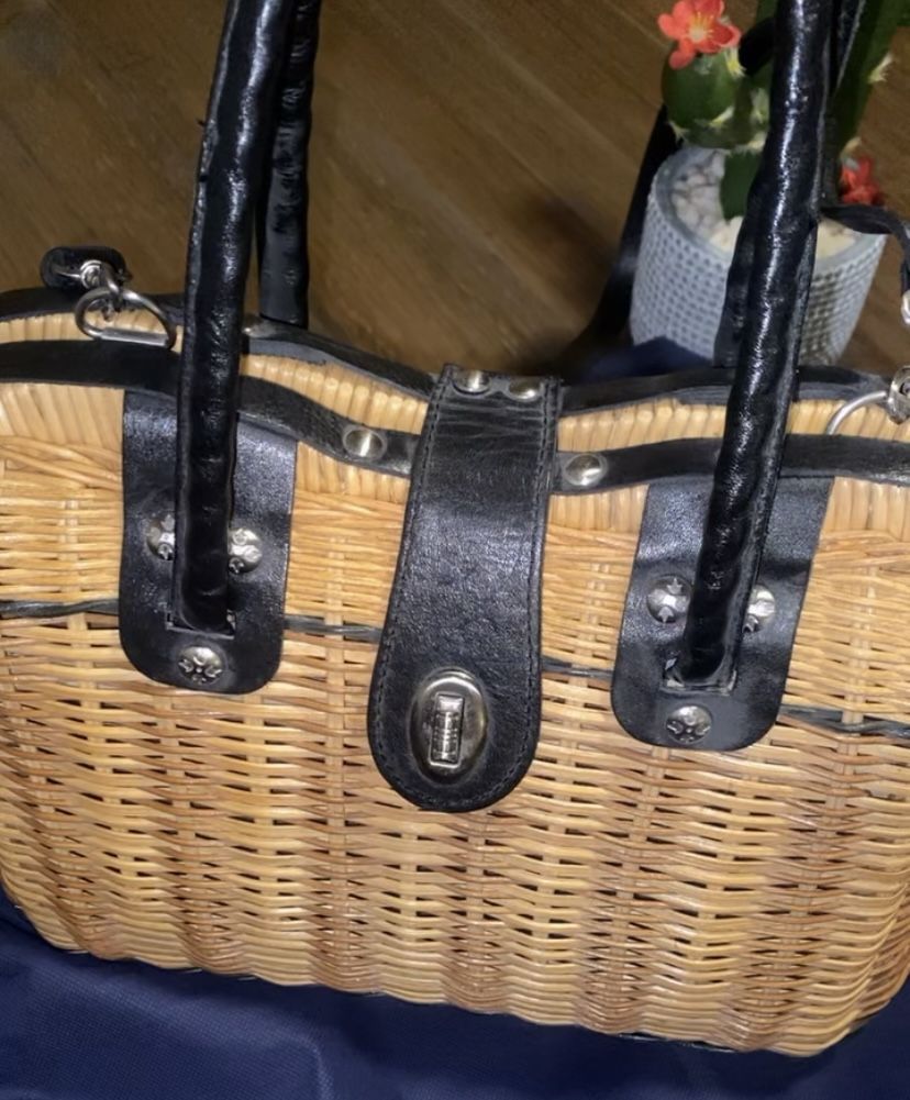 Patricia Nash Wicker Leather Bag