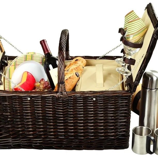 Picnic at Ascot Surrey Willow Picnic Basket with Service for 2 with ...